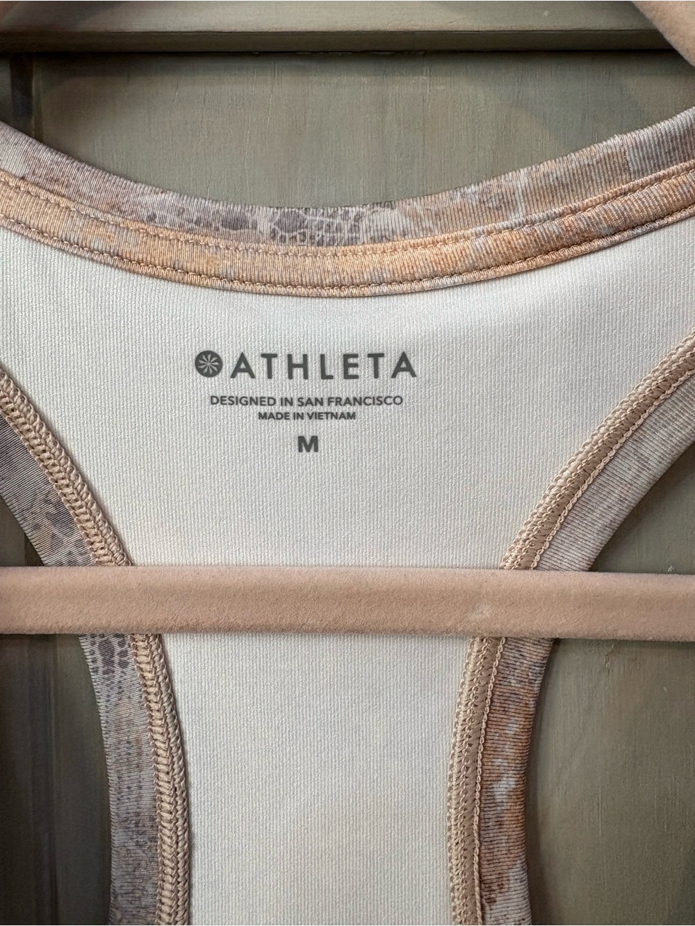 Athleta Marble-Print Metallic Racerback Tank in Gold & Cream - Picture 5 of 8